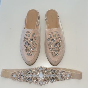EXPRESS Light Pink/Nude Shoes and Belt